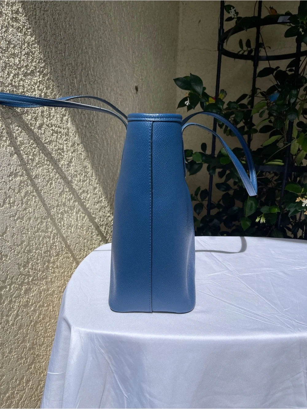 kate spade Blue Leather Tote with Top Handles